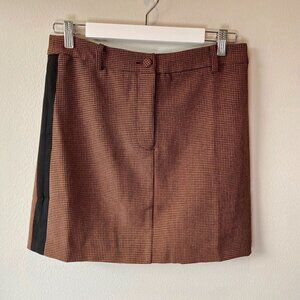 J.O.A. Abbott Brown Houndstooth Mini Skirt NEW M
